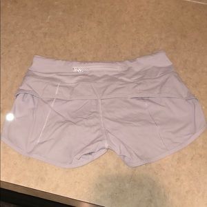 Lululemon white speed up shorts